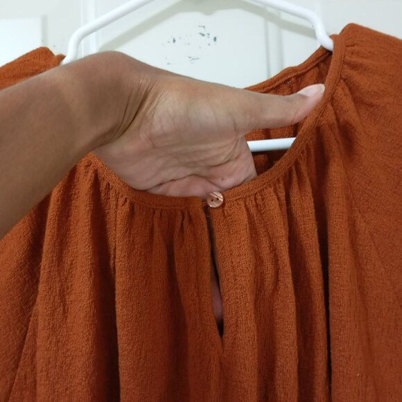 a.n.a A New Approach Womens Rust Blouse Size XXL With Bell Sleeves - Picture 5 of 11